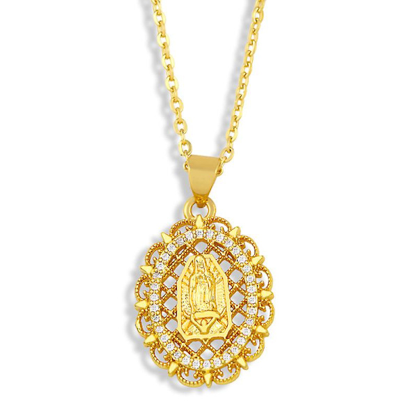 Halsband Vintage Zircon The Virgin Mary Modesmycken Ac9637