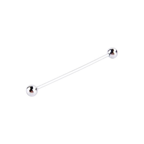 Herr Silverpläterad Stål Kragstift Slips Nål Klämma Brosch 6CM