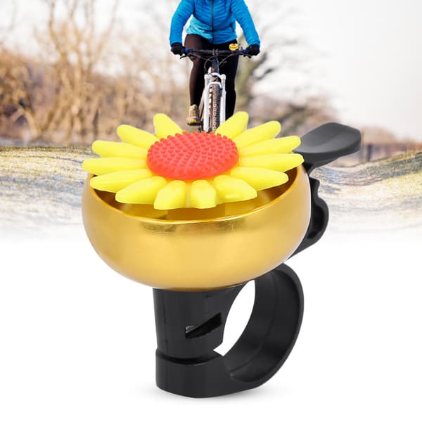 Kvalitets Ultralätt Cykel Blomdekor Klocka Sött Klart Ljud Gul