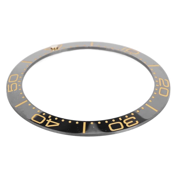 Professionel 38 mm keramisk urkransindsats, reservedele til urmager, sort base med guldnumre