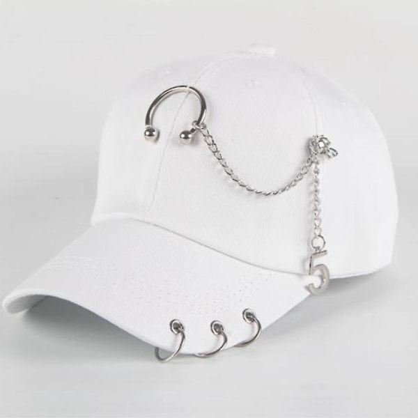 Unisex mode Punk Hip Hop cap Justerbar cap Picknick Camp Travel Sun White 3