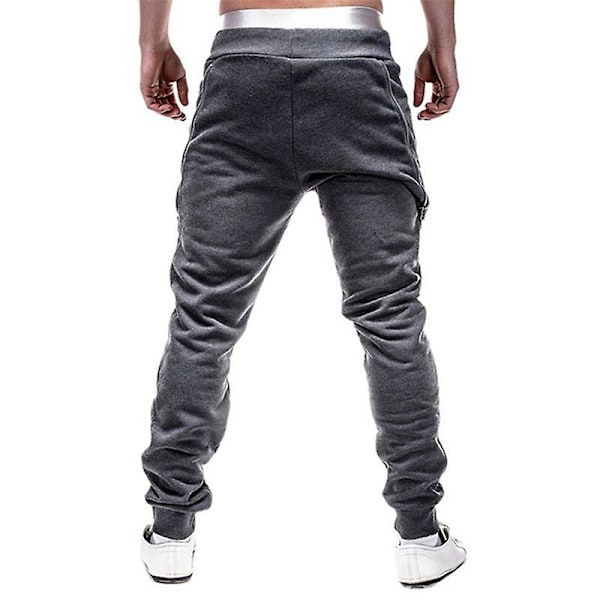 Joggingbyxor med elastisk midja för män Dark Grey 2XL