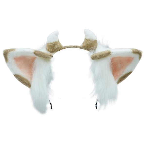 Plysch Cow Ears Hårband Cartoon Animal Ear Pannband Anime Cosplay Hair Hoop White