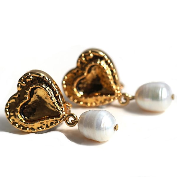Örhänge Pearl Heart Stud Modesmycken Ac6155