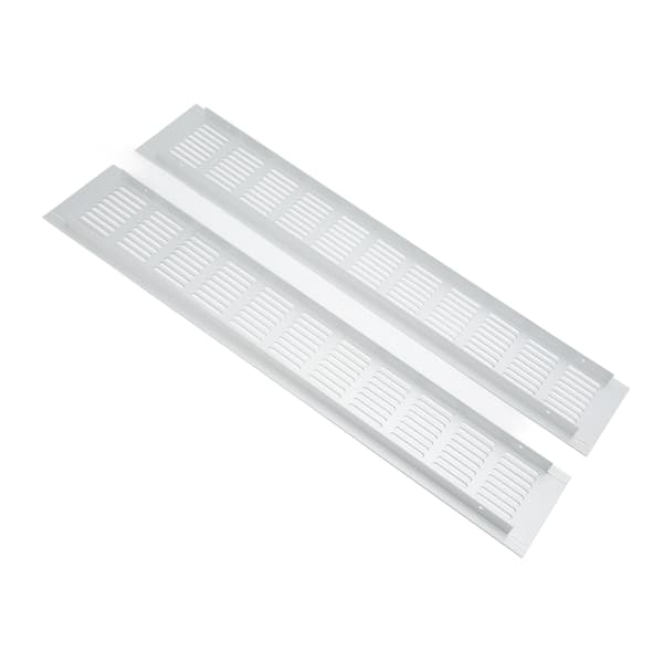 2 stk. luftventilationsrist i aluminiumslegering, rektangulær ventilationsplade til skab, skoskab, skab 80x450mm