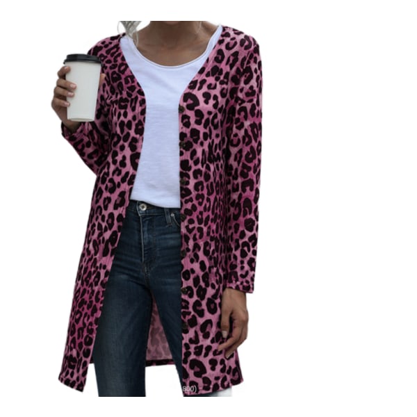 Print med leopardtryck för kvinnor red M