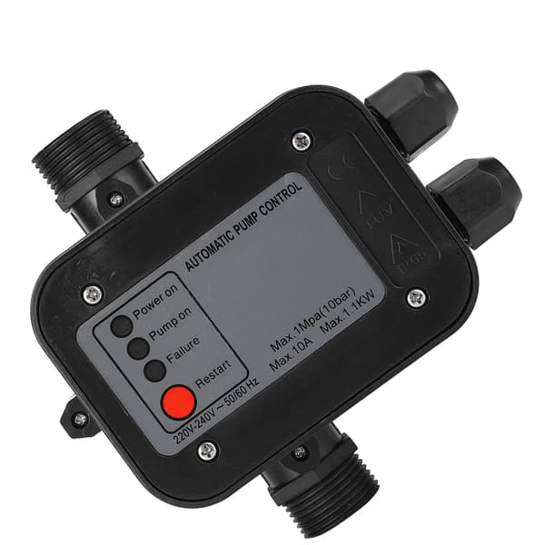 Sort 220V Automatisk Trykregulator Selvansugende Vandpumpe