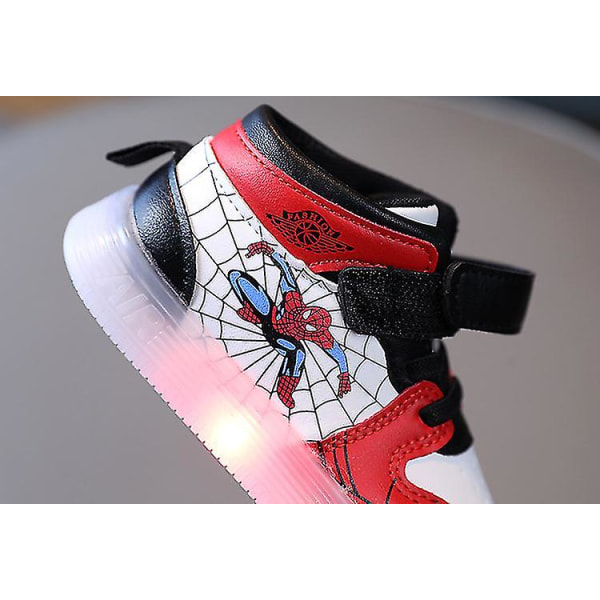 Drenge Sportssko Spiderman Light Up Sneakers Børn Led Glødende løbesko 27 Blue