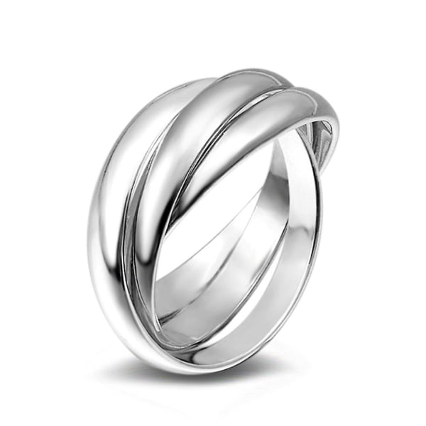 Kvinnor Creative Smooth 3 Circles Cross Finger Ring Bröllopsfest Smycken Present US 6