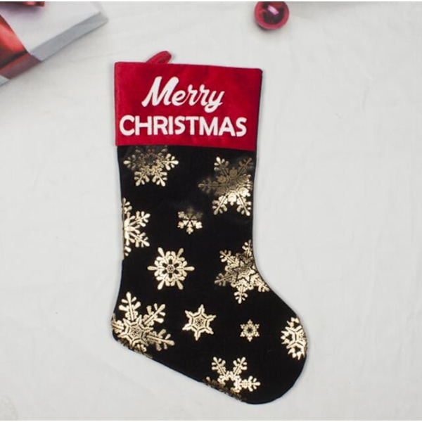 Bronzing Snowflake Socks Julstrumpor Juldekorationer C