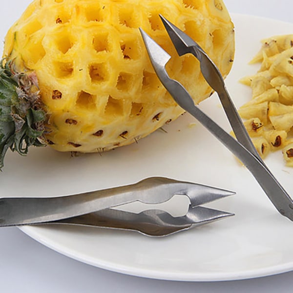 5 kpl Ananas-silmäkiinnike ruosteenkestävä, liukumaton Hyvä pito Kätevä roikkuva ruokalaatuinen työvoimaa säästävä ruostumaton teräs terävä ananassilmänpoistopakkaus