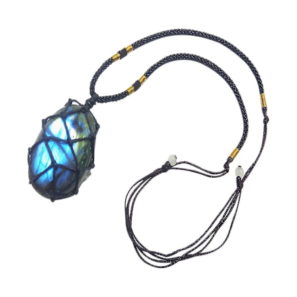 Natural Moon Stone labradoriitista karkea kivi riipus kaulakoru