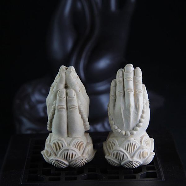 Buddha hånd statue Udsøgt hånd udskåret træ mikro landskab ornament hånd skulptur til stuen