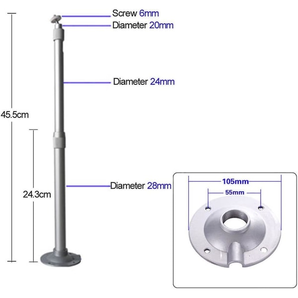 Projektortak Väggfäste 20 40cm Projektorhängare Väggfäste Vridbart takfäste av aluminiumlegering