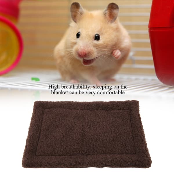 Pinnsvin Marsvin Sengematte Rektangulær Plysjpute Hamster Kjæledyrhus Rede Mørkebrun