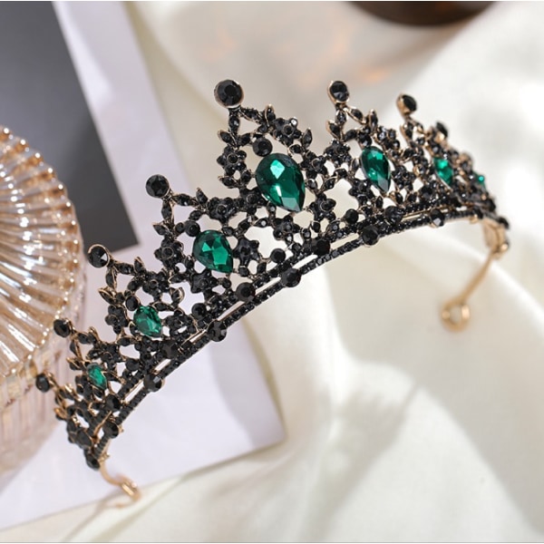 Black Crown Wedding Tiara (grön)