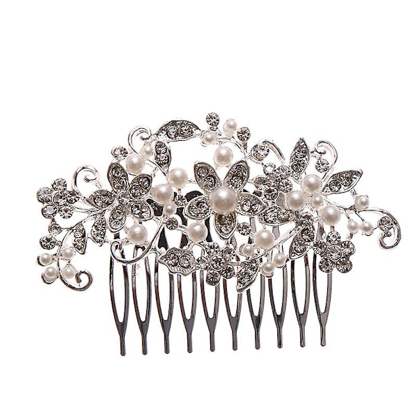 Pearl Flower hiusklipsit metalliseos hiusmuotoilu sivukampa morsiamen hiuskappaleet hiustarvikkeet naisille
