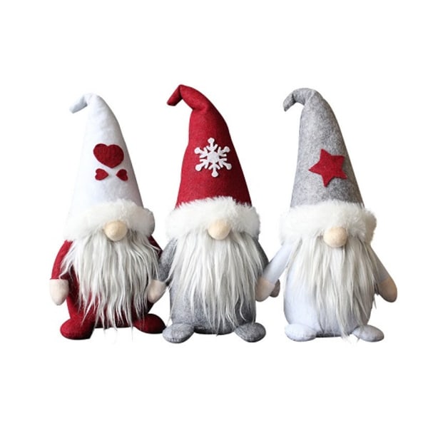 Ansigtsløs juledukke med hat (stjernestil)