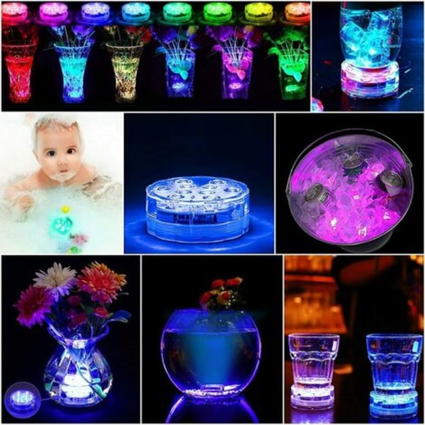 Koristeelliset värikkäät maisemavalot vedenpitävät LED-valaisimet, set on 4 upotettavaa RGB-monivärivaloa kaukosäätimellä