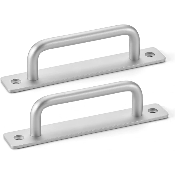 2st vred dörrhandtag, tillverkad av aluminiumlegering, lämplig för skåp, lådor, sminkbord (silver, hålavstånd: 1