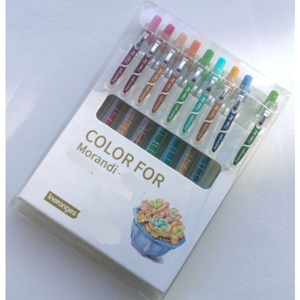 Morandi käsikäyttöinen set opiskelijoiden toimistotarvikkeet värikynä muistiinpanokynä (9 väriä retropainike (0,5 mm)),