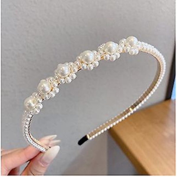 Korea Style Pearl Beaded Hair Hoop Pannband Lady 12