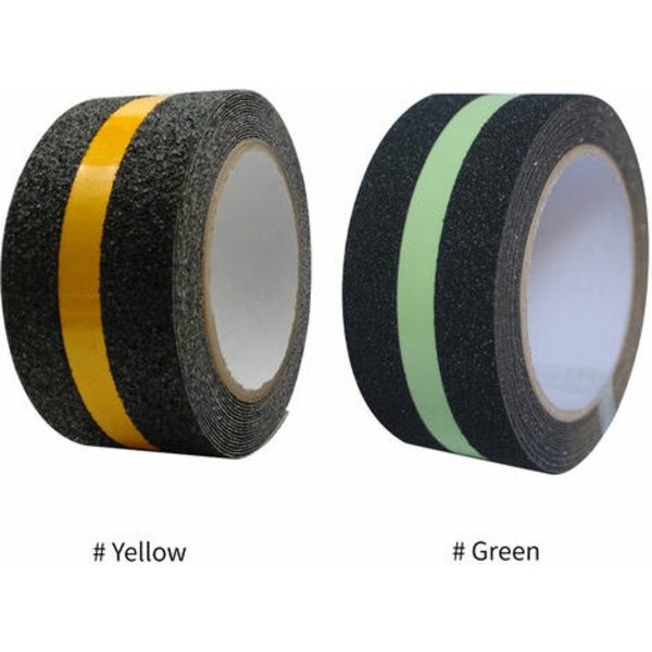 Frostad PVC-halk-tejp, extremt klibbig självlysande anti-halk-tejp, för trappsteg inomhus och utomhus, 5 cm*5 m, gul