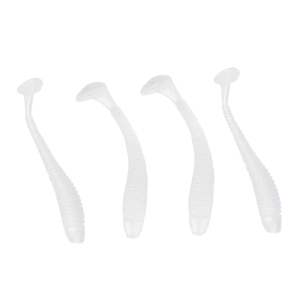 50 stk. 5 cm bløde plastikfiskelokker Grub Tail Baits Tackle Tilbehør Perlehvid