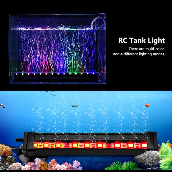 Fjernkontroll Akvarium Boblelys 16cm Undervanns LED Akvarielys US Plug