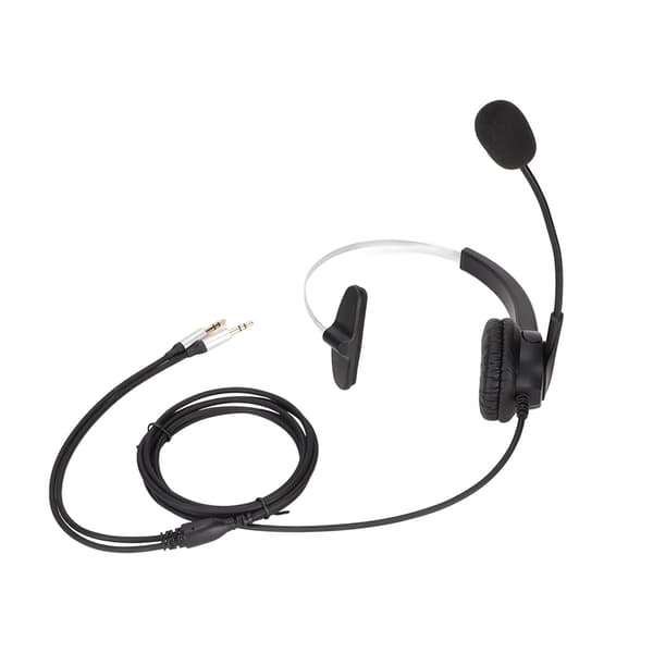 Mono Støyreduserende Kundesenter Headset 3.5mm Plugg Datamaskin On Ear Hodetelefoner for Online Kurs