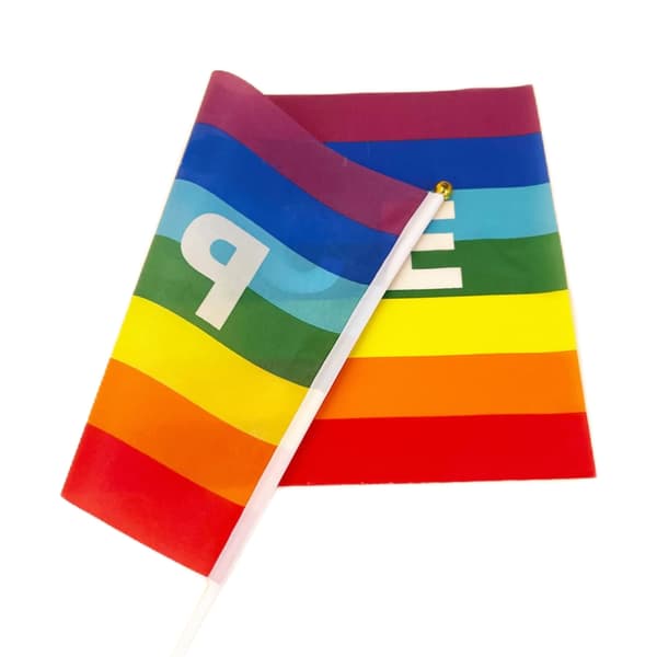 Mini Fredsflagga Regnbåge Pacifist Handhållen Polyester 50 eller 100 Stycken