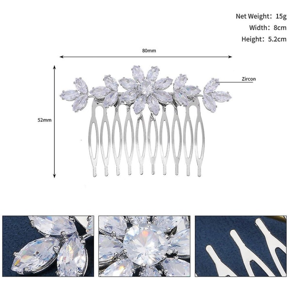 Brudens bröllop Insats för brudhuvudbonad kam Marquise Zirkon sidohårborste HS J6529S