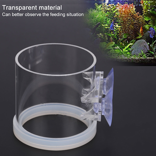 Akryl Transparent Fiskmatningsring Sugkopp Akvariefoder