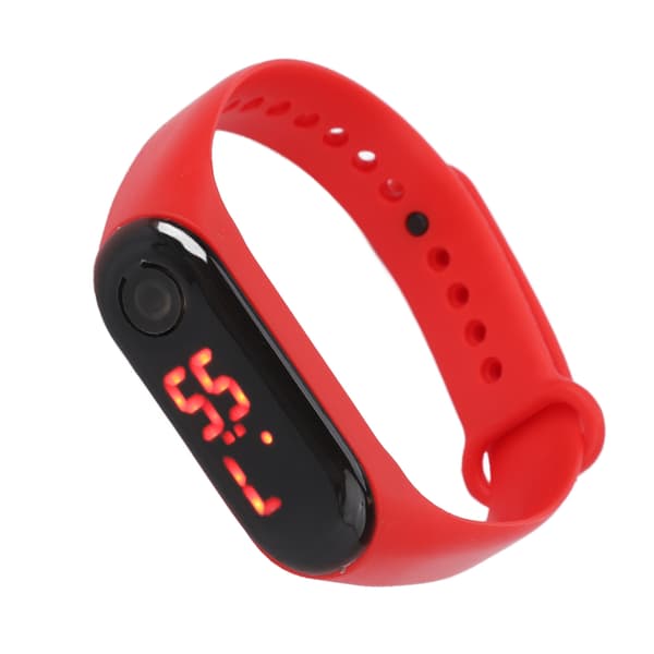 Mini Lade Rød LED Digital Ur Silikone Rem Sport Studerende