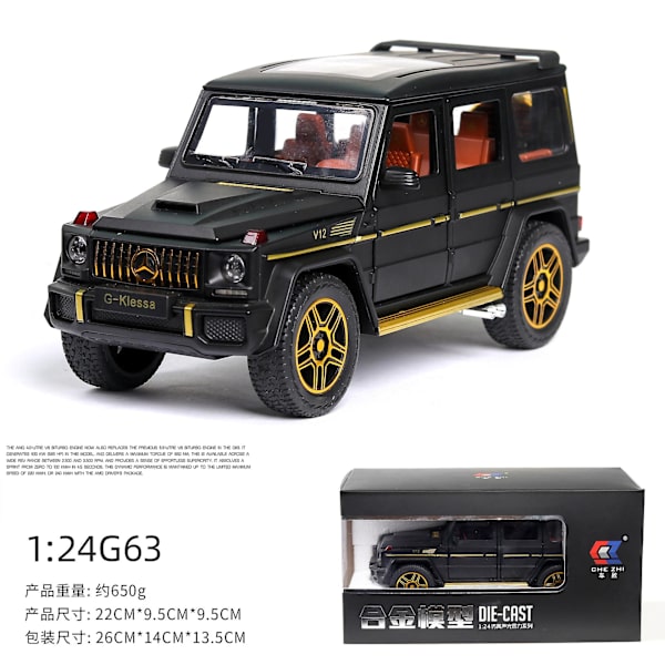 1:24 Leluautomalli Metallivanteet Simulaatio G65 Seosauto Diecast Leluajoneuvon äänivalo Vedettävä takaisin Autolelut lapsille Lahja