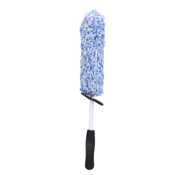 Bil Dekkrensebørste Mikrofiber Myk Multifunksjon Lang Rekkevidde Eksosfanger Sprutbeskyttelse Blå