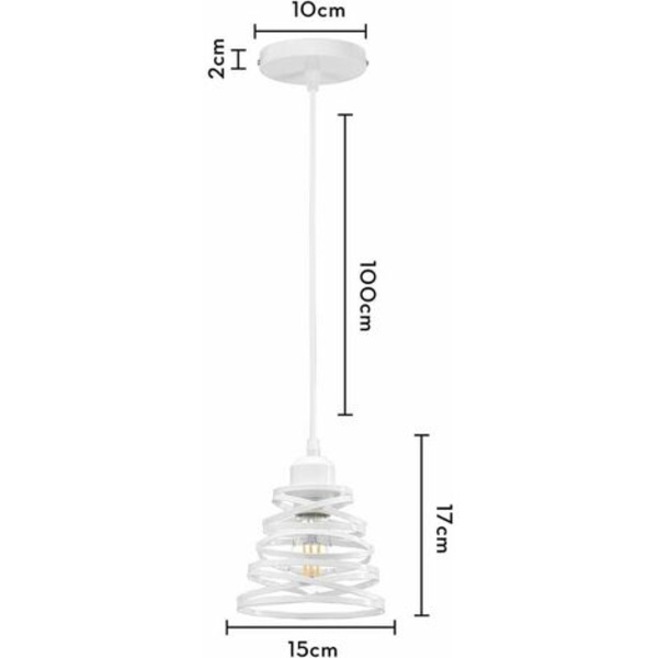 Modern E27 metallfjäderhängande ljuskrona för vardagsrummet i sovrummet Heminredningsbelysning Pendellampa vit - vit