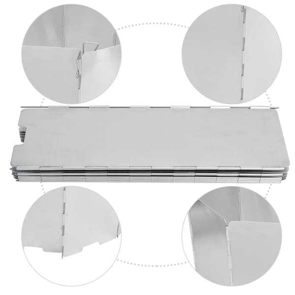 10 st. Vindskydd för Campingkök i Aluminiumlegering, Silver