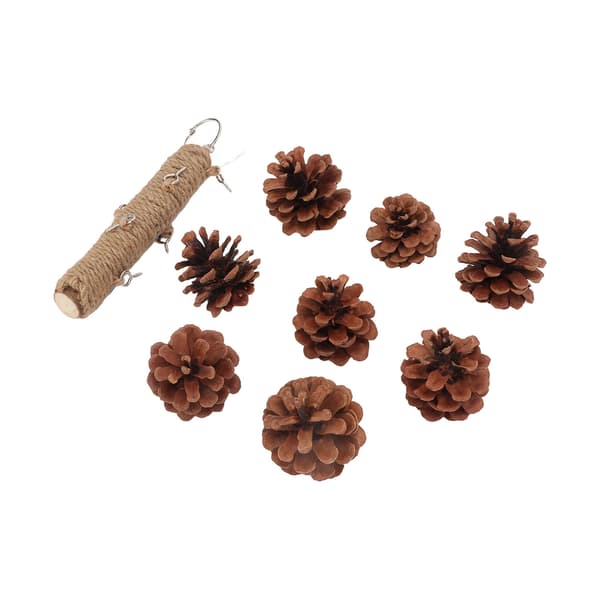 20cm puinen käpyriippulelu papukaijoille