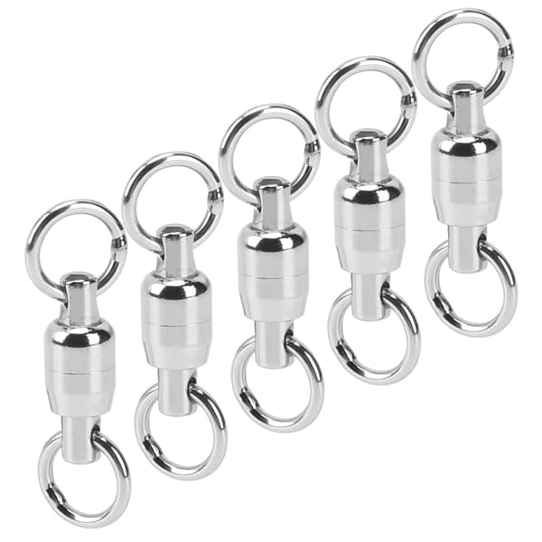 5 stk. rustfrit stål tovejsleje 8-formet ringforbinder fisketilbehør (4#)