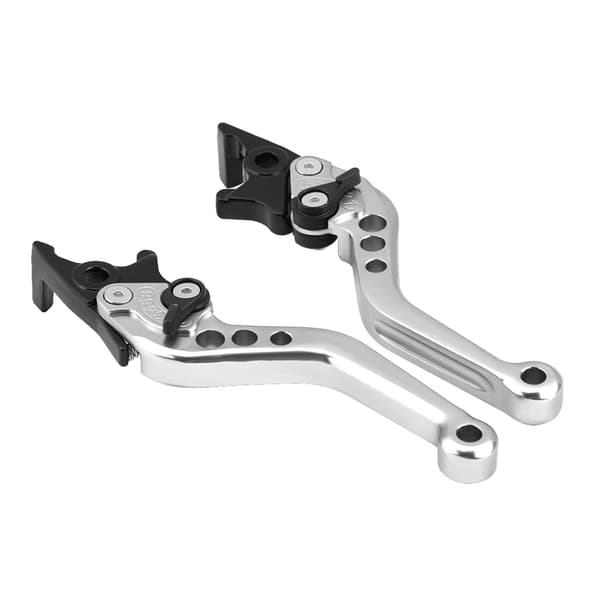 1 par CNC Aluminium Motorcykel Scooter Dobbeltskivebremse Håndtag Sølv