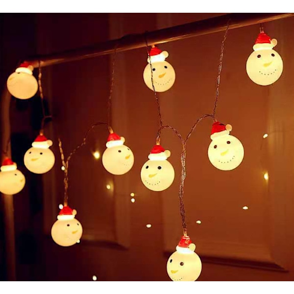led julbelysning sträng jultomte snögubbe sträng batterilåda lampor sovrum dekoration ljus utomhus julbelysning