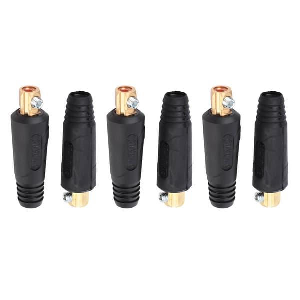 6 st koppar Euro Style svetskabelsnabbkoppling 200-400A svetstrådskontakt 10-25 mm