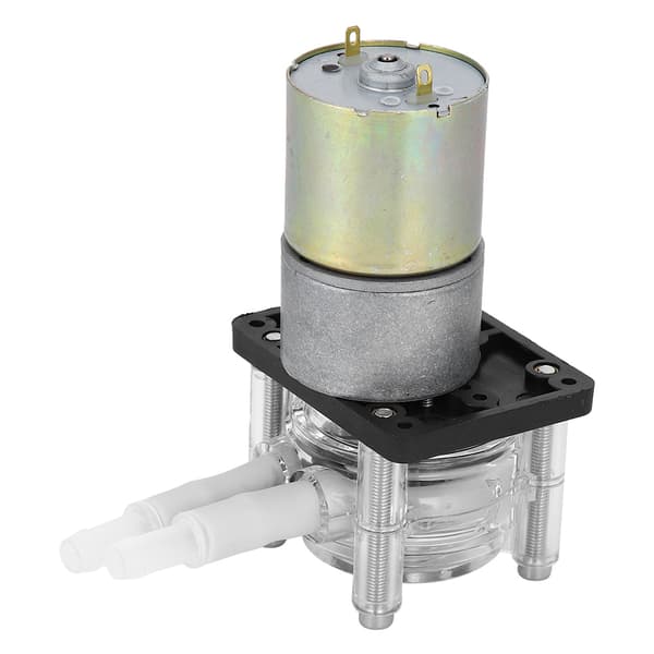 Selvsugende peristaltisk pumpe rustfritt stål transparent PC-hode 12V DC-motor