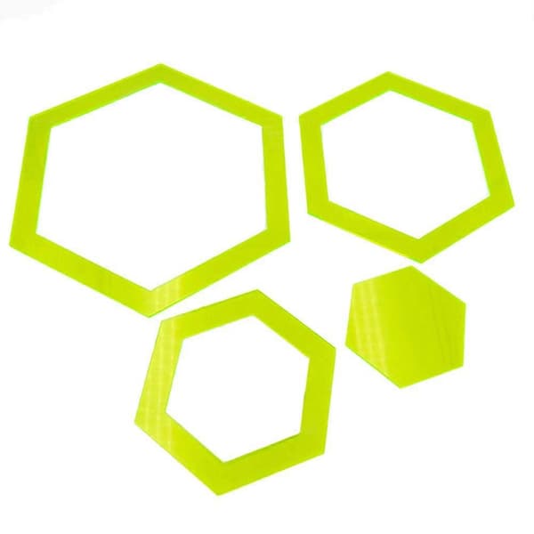 Stor sekskantmalsett Multifunksjonell sy-lappeteppe-linjal for husholdning 4pcs