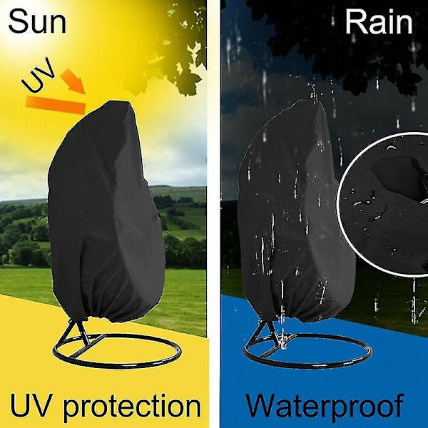 190 * 115 cm Swing Eggshell -tuolin cover tuolin cover UV-vesitiiviit verkot (musta)