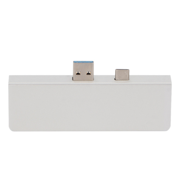 USB C Hub 4K HD Multimedia Interface Dataoverførsel Dobbelt USB3.0 Porte 5 i 2 USB C Hub til Surface Pro 7 Sølv