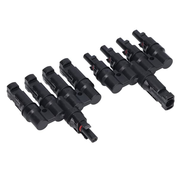 4 i 1 T-gren Solcelleforbindelse Han Hun Kabel Splitter Adapter 50A Messing