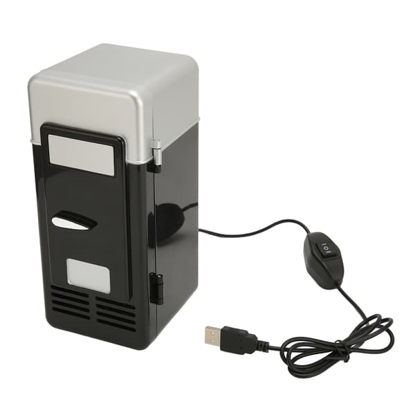 USB Mini Køleskab Bærbar Lav Støj Energieffektiv Halvleder Køler til Bil Sort