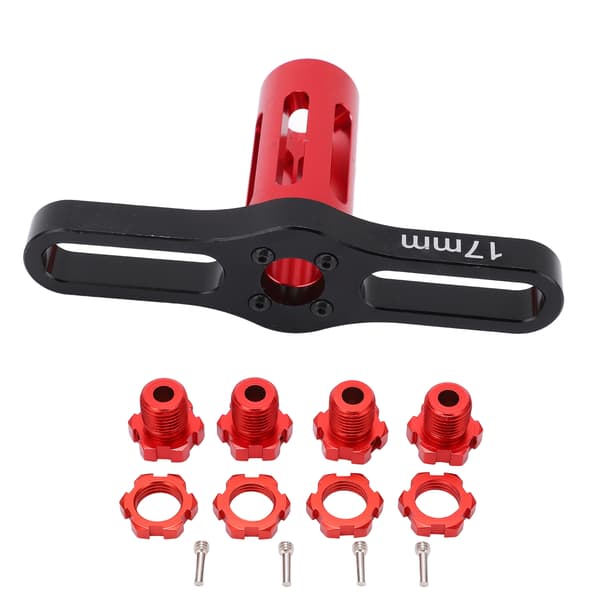 4 Set 17MM Splined Hex Nuts för Traxxas 5353X EREVO Summit 1 10 RC Bil Röd